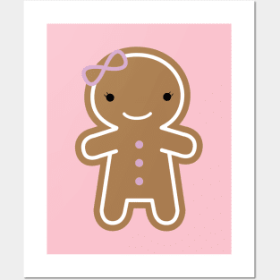 Kawaii Gingerbread Girl Posters and Art